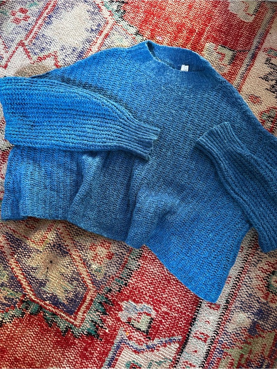 Sweaters - Cropped Cozy Blue Knit Sweater